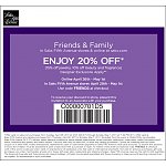 Saks Fifth Avenue friends &amp; family - 20% printable &amp; online 4/26-5/1