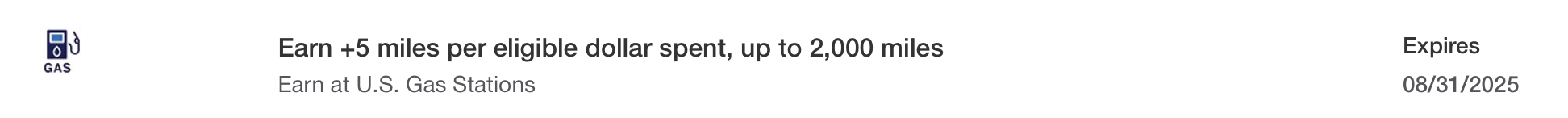 Select Amex Cardholders: +5 Delta miles on gas through end of August