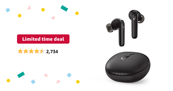 Limited-time deal: Soundcore by Anker Life P3 Noise Cancelling Earbuds, Big Bass, 6 Mics, Clear Calls, Multi Mode Noise Cancelling, Wireless Charging, Soundcore App with