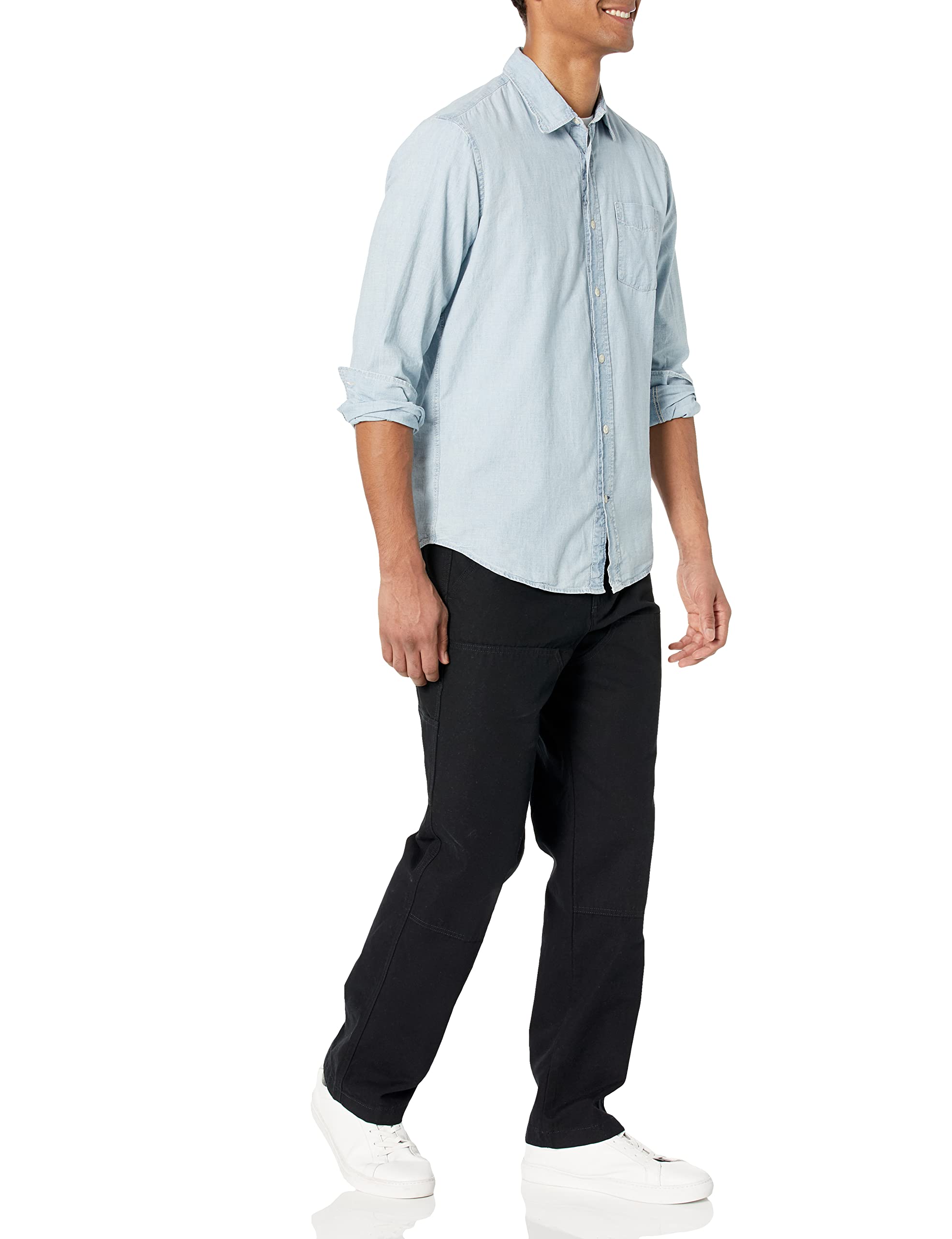 GAP Men's Long Sleeve Chambray Woven ButtonDown Shirt (Only Light Wash