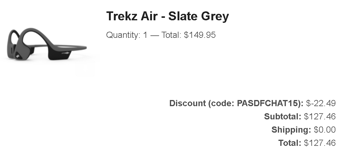 Aftershockz Trekz Air AS650 for 127.46 (Requires Chat With Rep) $127.46