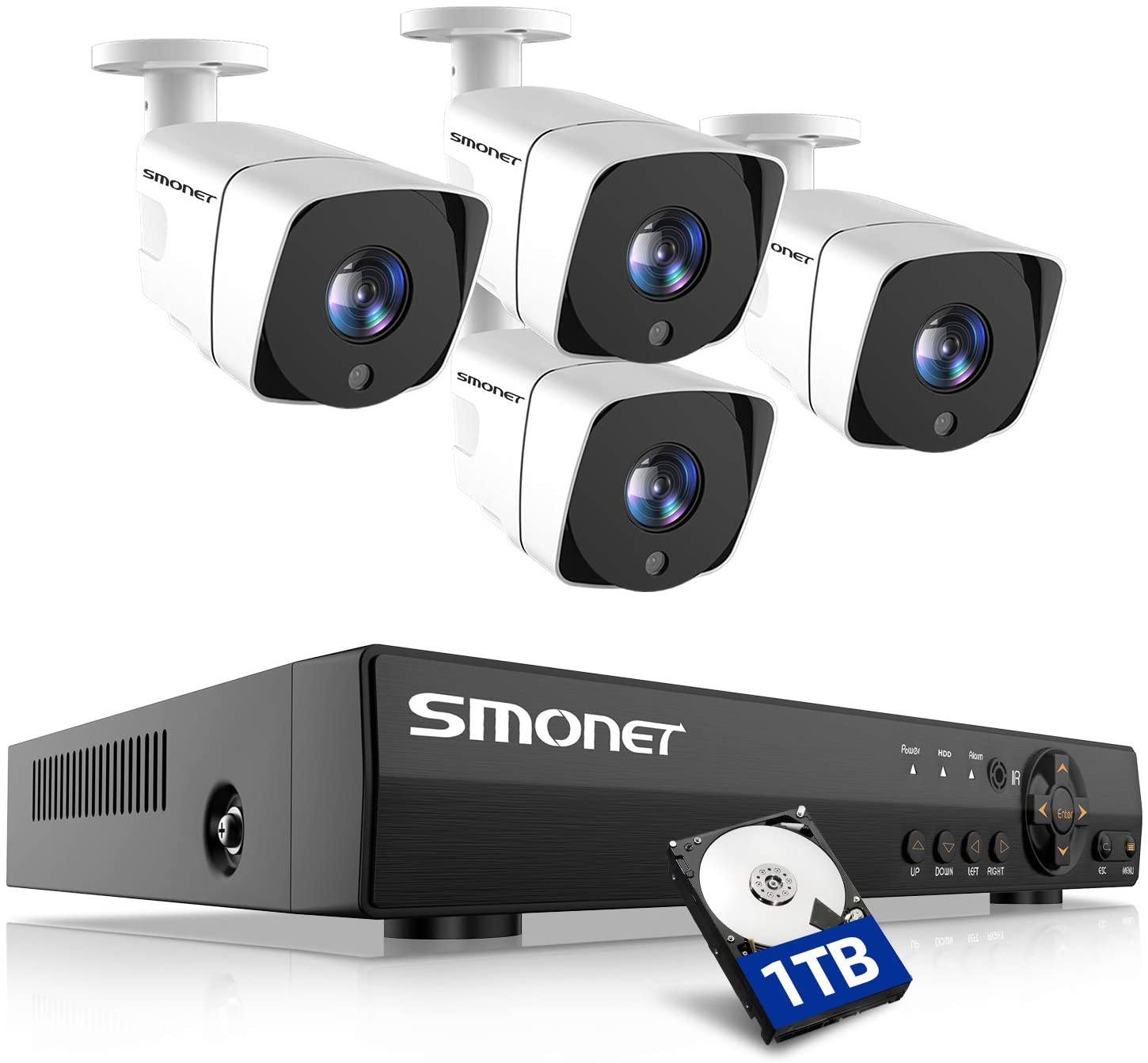 139.99 Smonet Wired DVR with 4 Cameras, and a 1TB hard Drive $139.99