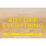 40% off at American Eagle in-store and online with free shipping (includes Sale and Clearance items)