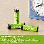 Limited Time Deal Amazon Basics 24-Pack Rechargeable AA NiMH Batteries (75c each) $18.09