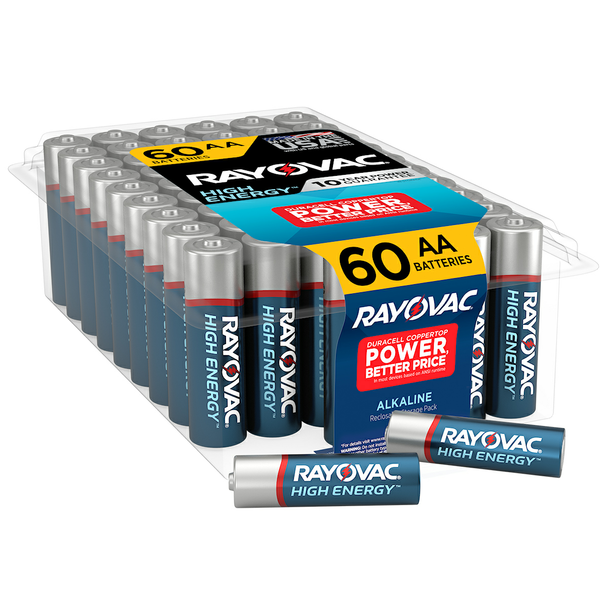 Rayovac High Energy AA Batteries (60 Pack), Double A Batteries - Walmart.com - Walmart.com $15.97