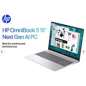HP OmniBook 5 16"  Ryzen AI 7 350 16GB Ram 1TB $550 @ Staples