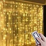 LED Window Curtain String Light, 300 LED Warm White Window Fairy String Lights with 8 Modes $10.19+Fs
