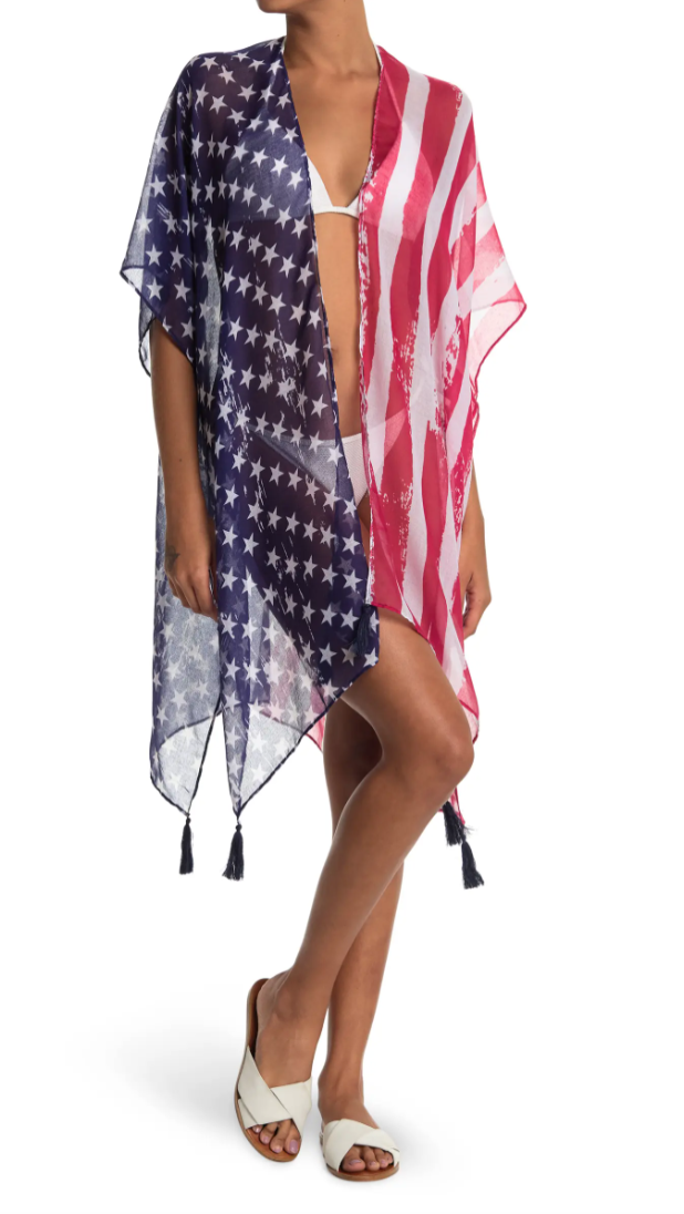 David and Young Americana Women's Sheer Tassel Kimono $6.50 & More + Free Store Pickup at Nordstrom Rack