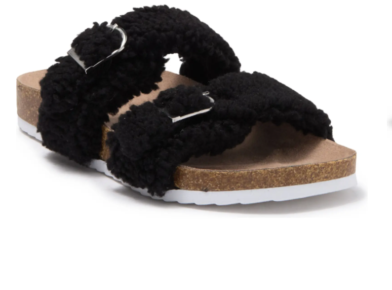 Indigo RD Sally Faux Fur Women's Sandals (Black) $9.80 & More + Free Store Pickup at Nordstrom Rack
