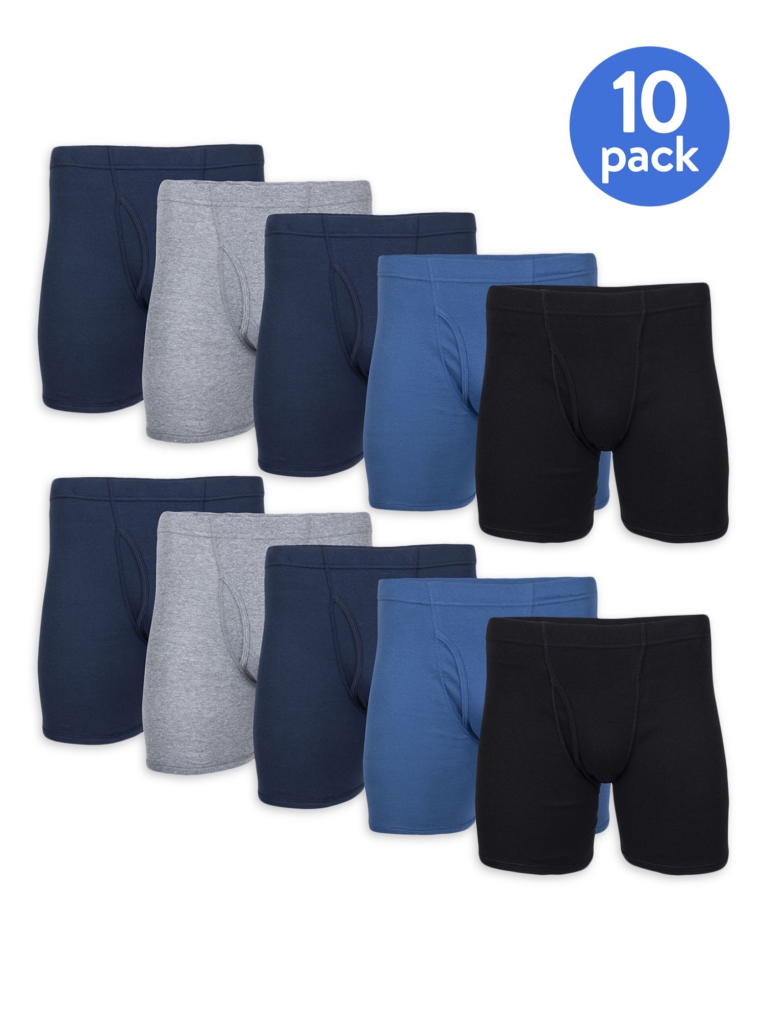 10-Count George Men's Covered Waistband Regular Leg Boxer Briefs $18 + Free Shipping with Walmart+ or Free S/H $35+