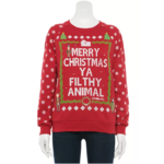 Select Holiday Juniors' Sweatshirts: Home Alone Merry Christmas Ya Filthy Animal $8.50 &amp; More + Free Store Pickup at Kohl's