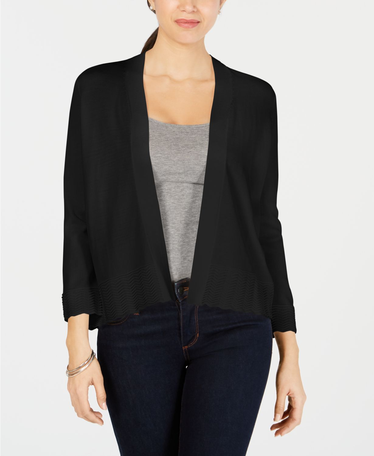 Women's Sweater Sale:Textured Knit Open Cardigan $10, Style & Co Draped High-Low Cardigan $15 & More + Free Ship to Store at Macy's