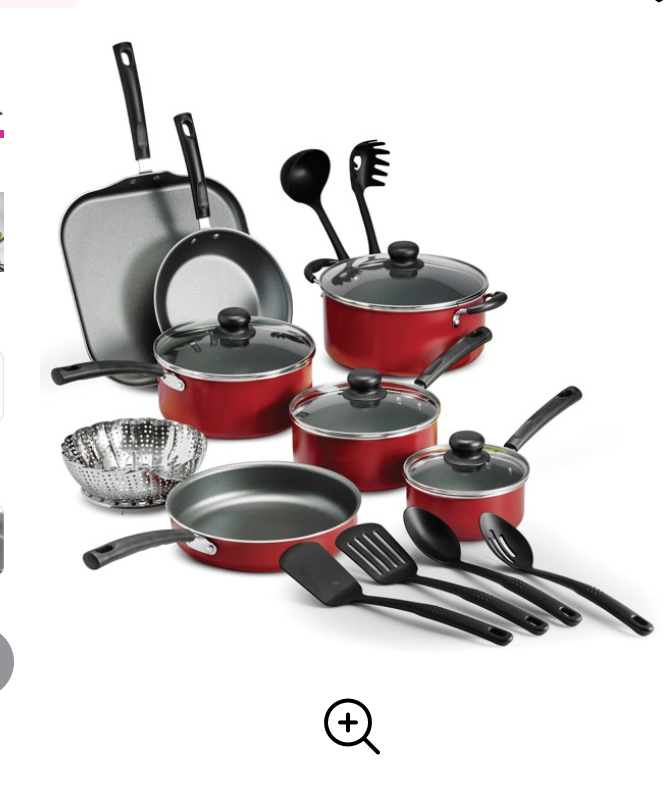 18-Piece Tramontina Primaware Non-Stick Cookware Set (Red or Steel Gray) $36 + Free Shipping