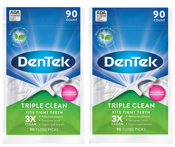 90-Count DenTek Triple Clean Floss Picks 2 for $2.51 ($1.26 each) w/ S&S + Free Shipping w/ Prime or on $25+