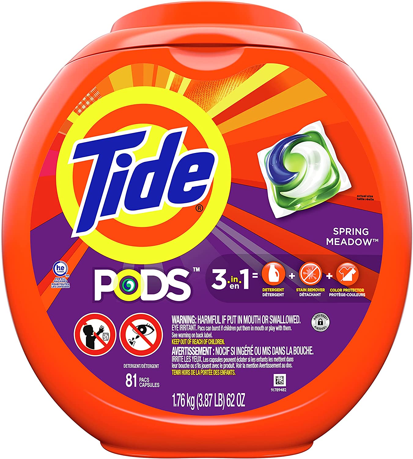 81-Count Tide Pods Laundry Detergent Pacs (Spring Meadow) $13.59 w/ S&S + Free Shipping w/ Prime or on $25+