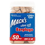 50-Pair Mack's Ultra Soft Foam Earplugs (32dB NRR) $5.05 w/ S&amp;S + Free S&amp;H