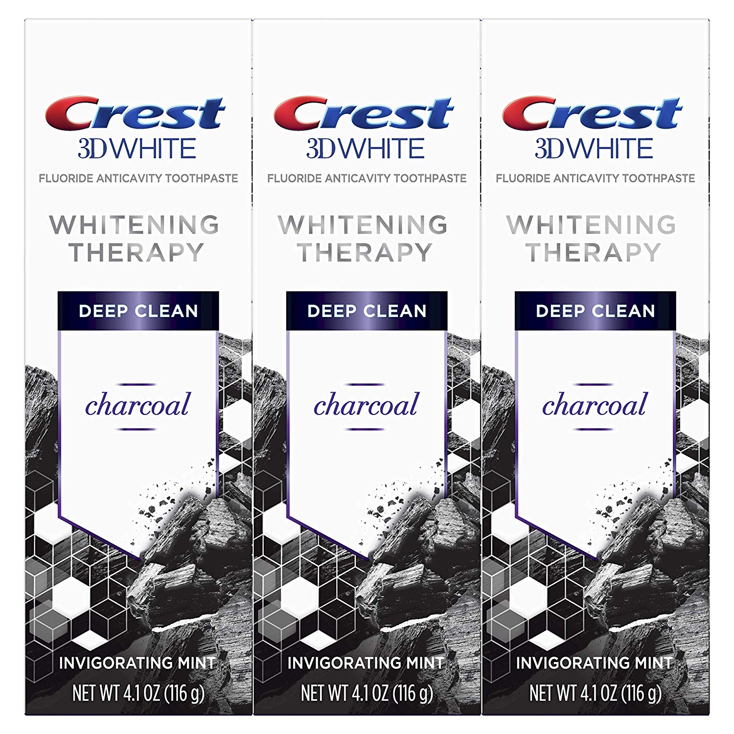3 Pack 4 1 Oz Crest 3d White Charcoal Deep Clean Toothpaste