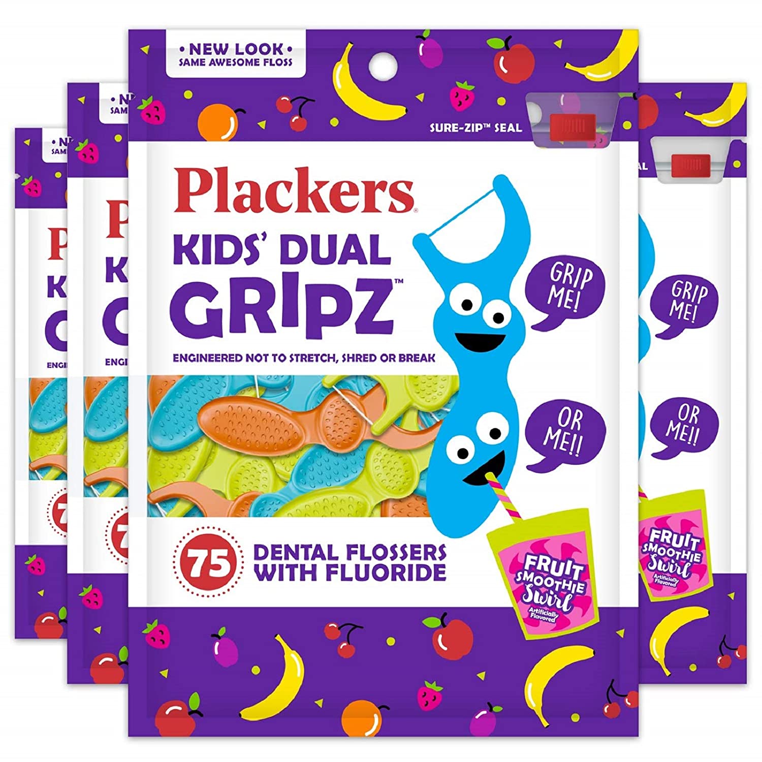 4-Pack of 75-Count Plackers Kids' Dual Gripz Dental Flossers $5.98 w/ S&S + Free Shipping w/ Prime or on $25+
