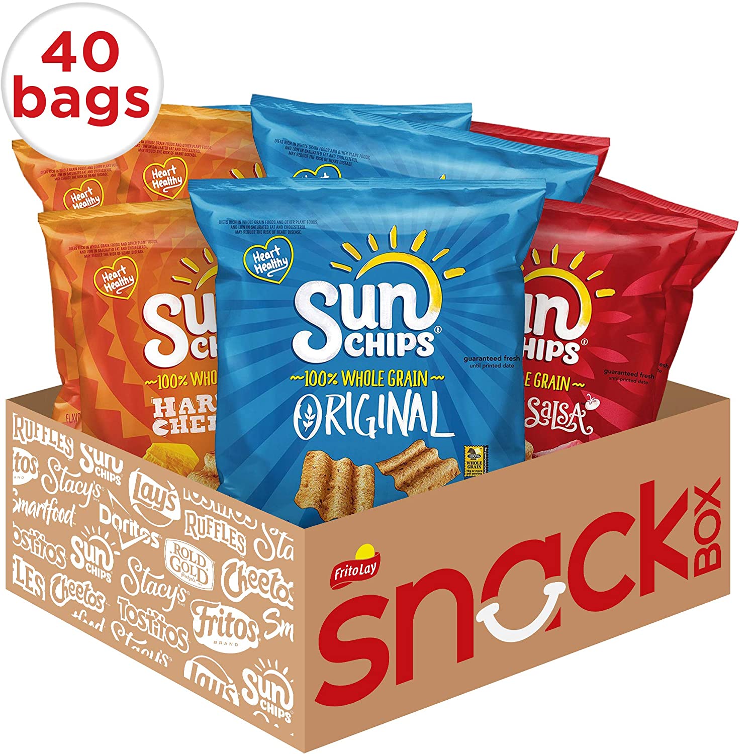 40Count 1Oz SunChips Multigrain Chips Variety Pack 8.10 w/ S&S