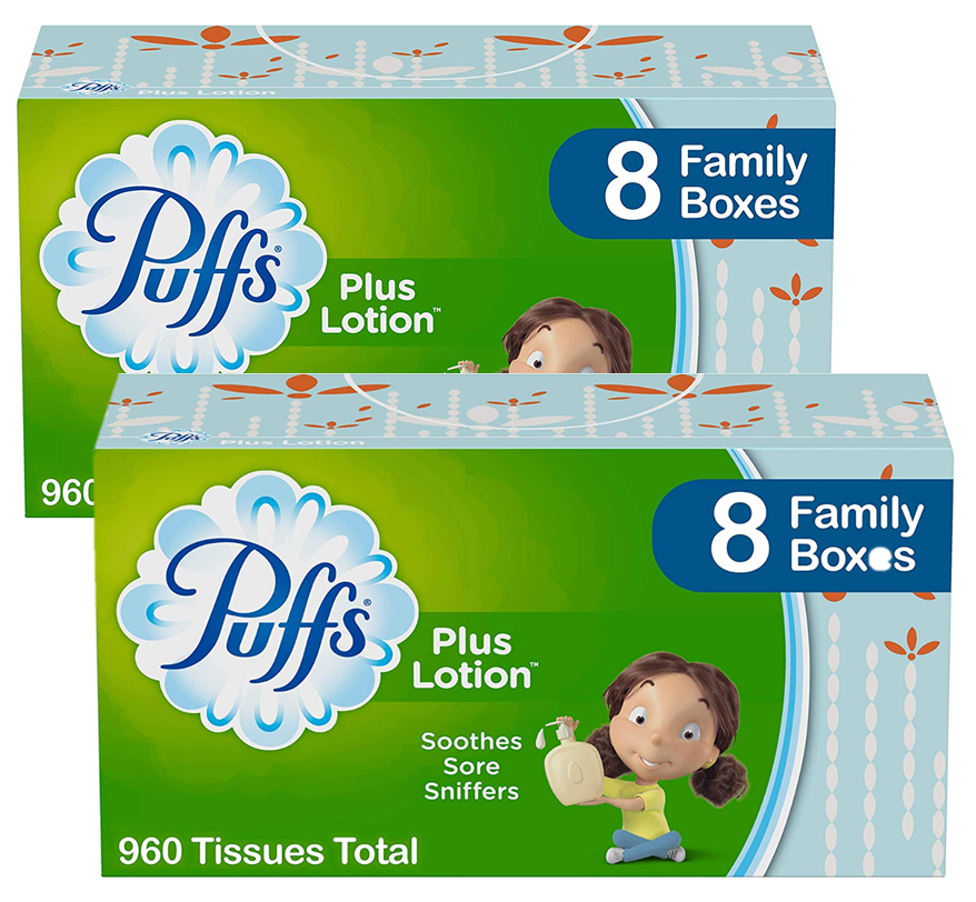 16-Pack 120-Sheet Puffs Plus Lotion Facial Tissues $16.77 w/ S&S + Free Shipping w/ Prime or on $25+