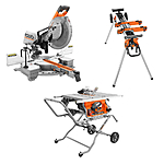 Ridgid 15A 10"  Corded Jobsite Table Saw w/ Stand, 12" Miter Saw & Compact Stand $629 + Free Shipping