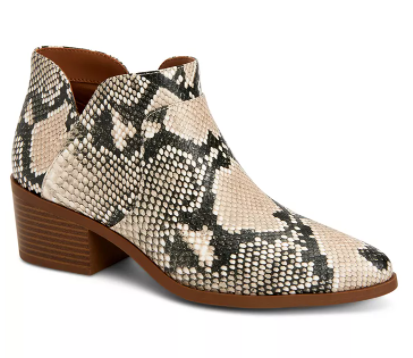 Women's Ankle Booties: Style & Co Vidyaa Ankle Booties $15, Sun + Stone Yuni (camo) $10 & More + 6% Slickdeals Cashback + Free Store Pickup at Macy's or FS on $25+