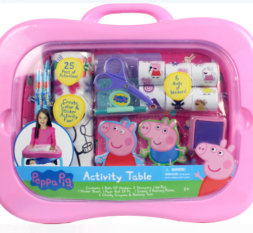 Character Kids' Activity Table w/ Accessories, Carrying Handle & Fold Out Legs: Peppa Pig $8.45, Mickey, Minnie $8.13 & More + FS w/ Walmart+ or FS on $35+