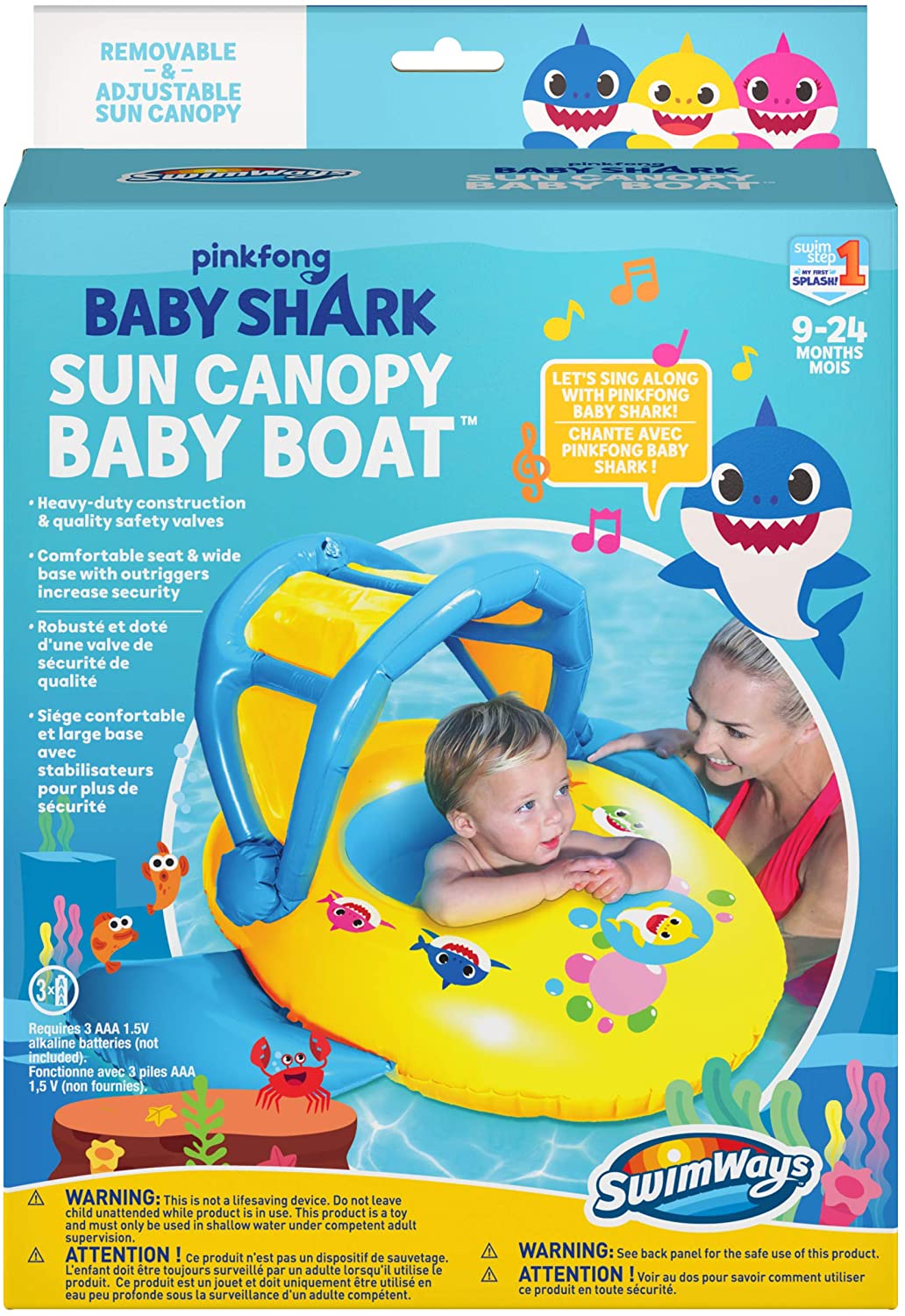 SwimWays Pinkfong Baby Shark Sun Canopy Baby Boat w/ Music $11.93 + 6% SD Cashback + Free Store Pickup at Macy's or FS on $25+