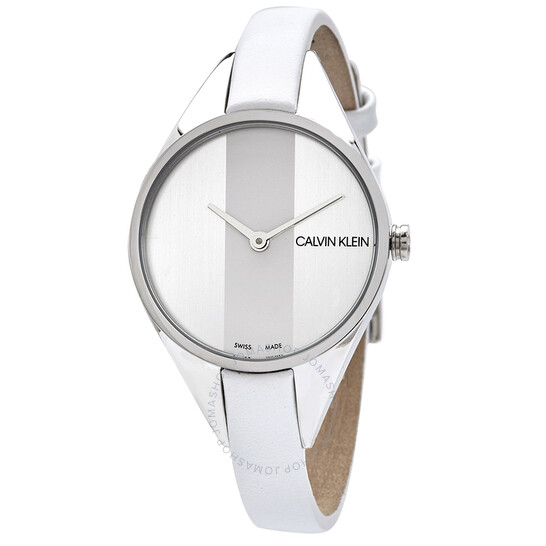 Calvin Klein Women's Rebel Quartz White & Silver Dial Watch $29 + Free Shipping