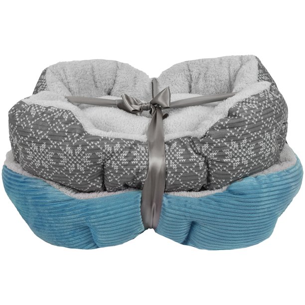2-Count Vibrant Life 19" Round Cuddlier Pet Bed (Snowflake & Winter Blue) $12.76 ($6.38 Each) + FS w/ Walmart+ or FS on $35+