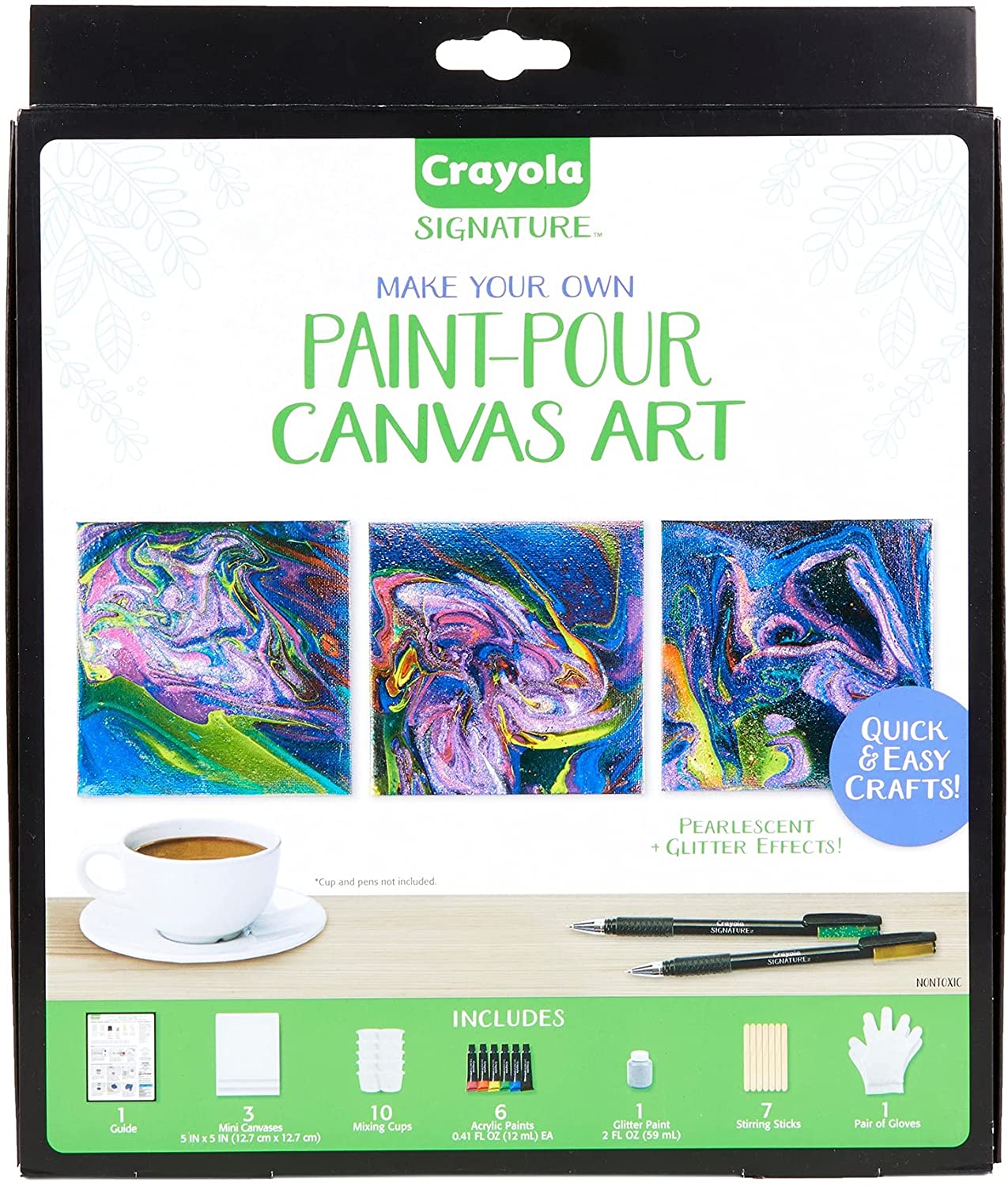 29-Pc Crayola Signature Paint-Pour Canvas Art Painting Kit $6.70 + FS w/ Walmart+ or FS on $35+