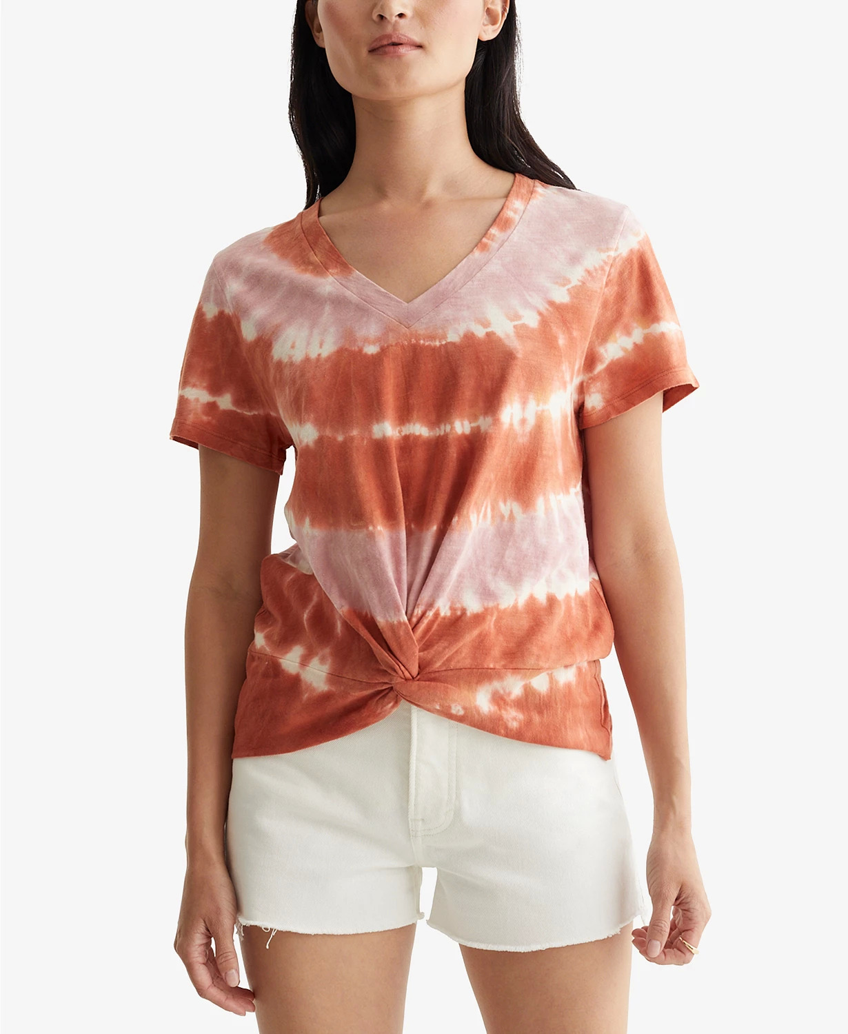 Lucky Brand Women's Cotton Twisted T-Shirt (various) $6.96 & More + SD Cashback + Free Store Pickup at Macy's or FS on $25+