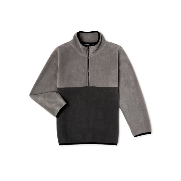 Seven Oaks: Boys' Quarter-Zip Polar Fleece Sweatshirt (various) $6.25, Boys' Colorblocked Hooded L/S T-Shirt (various) $4.97 & More + FS w/ Walmart+ or FS on $35+