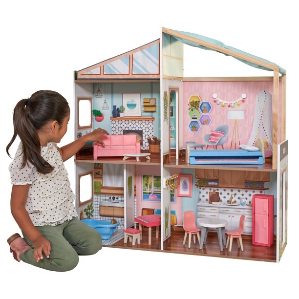 KidKraft Designed by Me Magnetic Makeover Wooden Dollhouse w/ Magnets, Furniture & Wallpaper $40 + Free Shipping