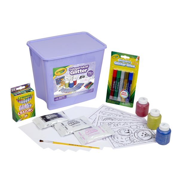81-Piece Crayola Colossal Tub of Glitter Art Set w/ Storage Tub $6.93 + FS w/ Walmart+ or FS on $35+