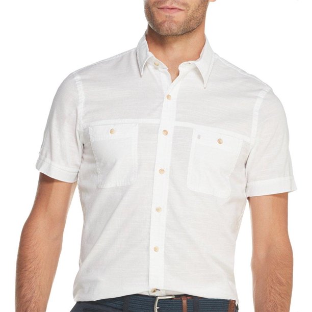 IZOD: Men's S/S Dockside Chambray Solid Print Button Down Shirt (various) $8.50, Men's Golf Grid Polo (bachelor button) $7.50 & More + FS w/ Walmart+ or FS on $35+