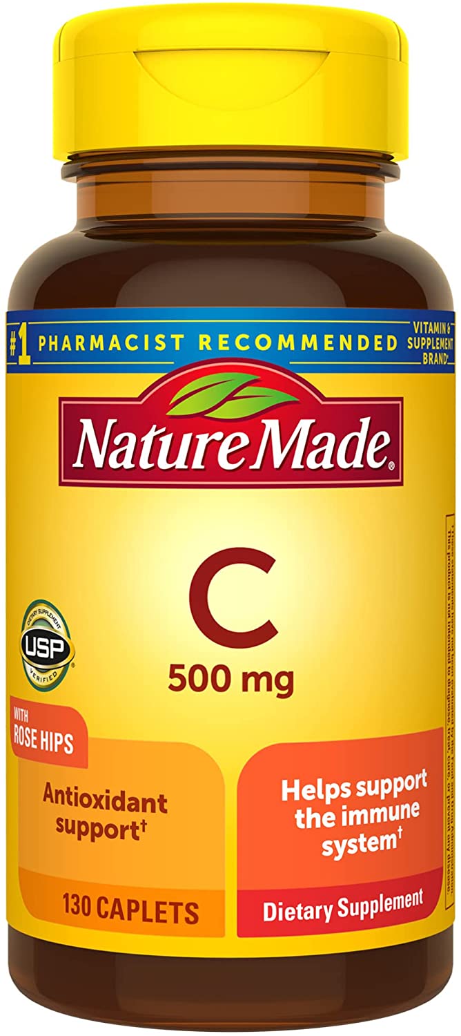 130-Count Nature Made Vitamin C Caplets with Rose Hips (500 mg) $3.50 w/ S&S + Free Shipping w/ Amazon Prime or on $25+