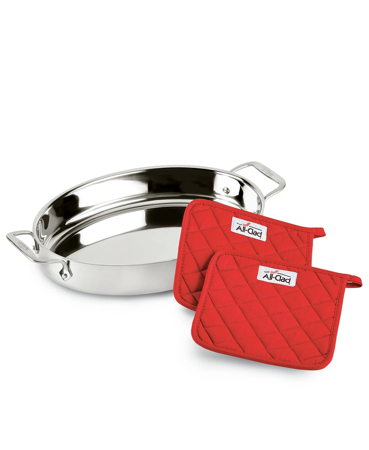 All-Clad Stainless Steel 15" Oval Baker & 2 Pot Holders Set $35 + SD Cashback + Free Shipping