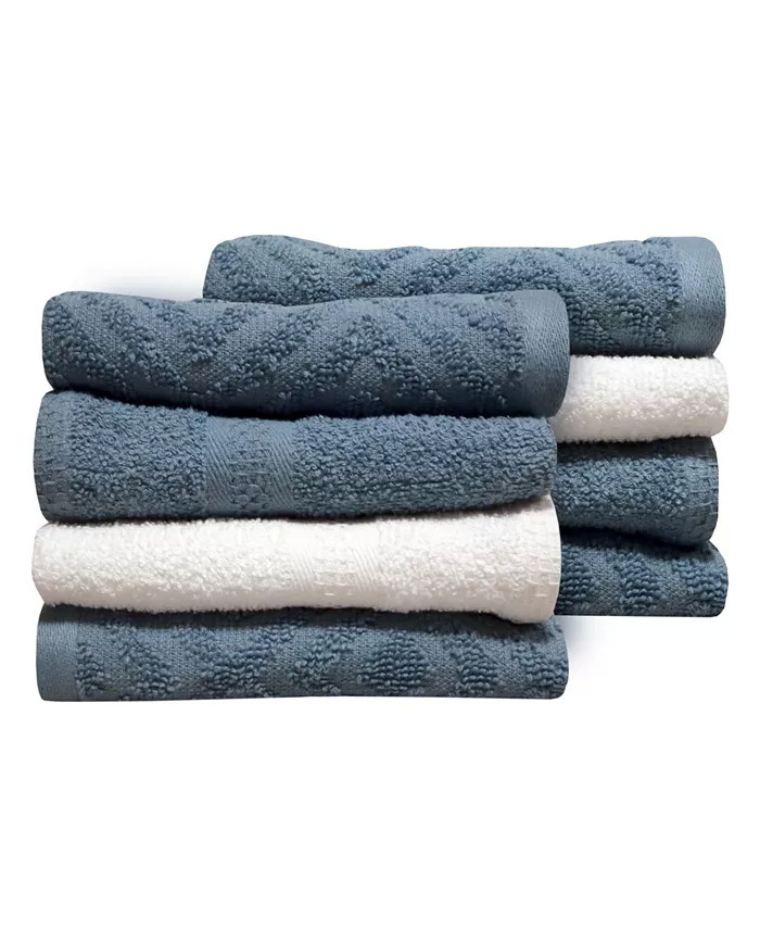 8-Pc Mainstream International Inc. Ringspun Washcloth Set (blue) $10.95 ($1.37 Each) & More + SD Cashback + Free Store Pickup at Macy's or FS on 25+