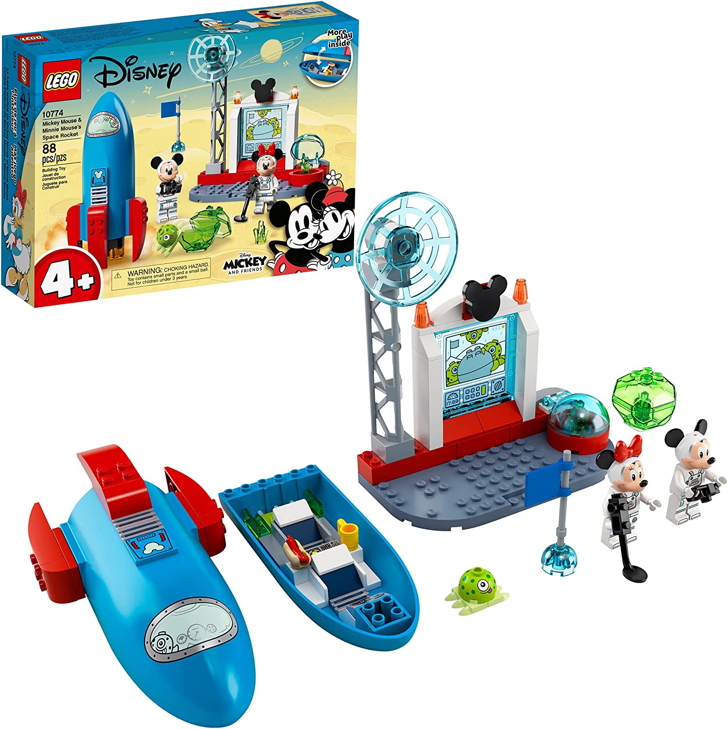88-Pc LEGO Disney Mickey & Minnie Mouse's Space Rocket Building Kit (10774) $16 + FS w/ Amazon Prime or FS on $25+