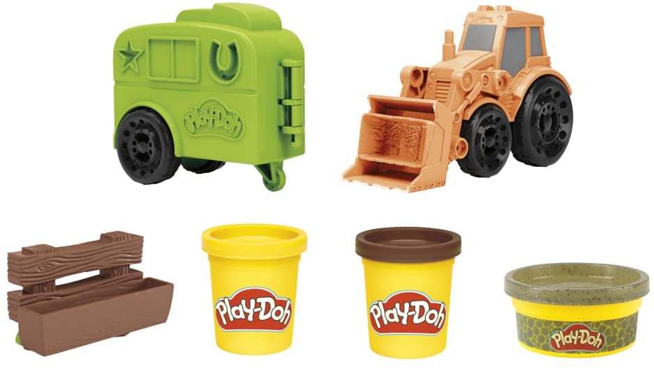 Play-Doh Wheels Tractor Farm Truck Playset w/ Horse Trailer Mold & 3 Cans $4.90 + FS w/ Amazon Prime or FS on $25+
