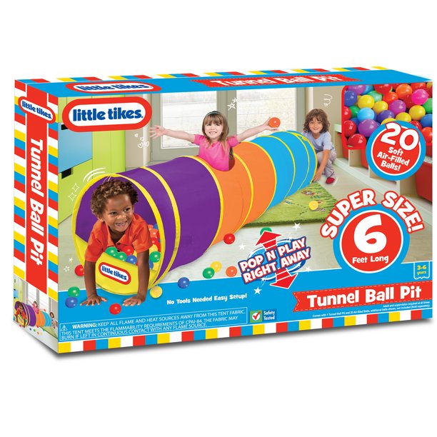 6' Little Tikes Play Tunnel Ball Pit w/ 20 Play Balls $13 + FS w/ Walmart+ or FS on $35+