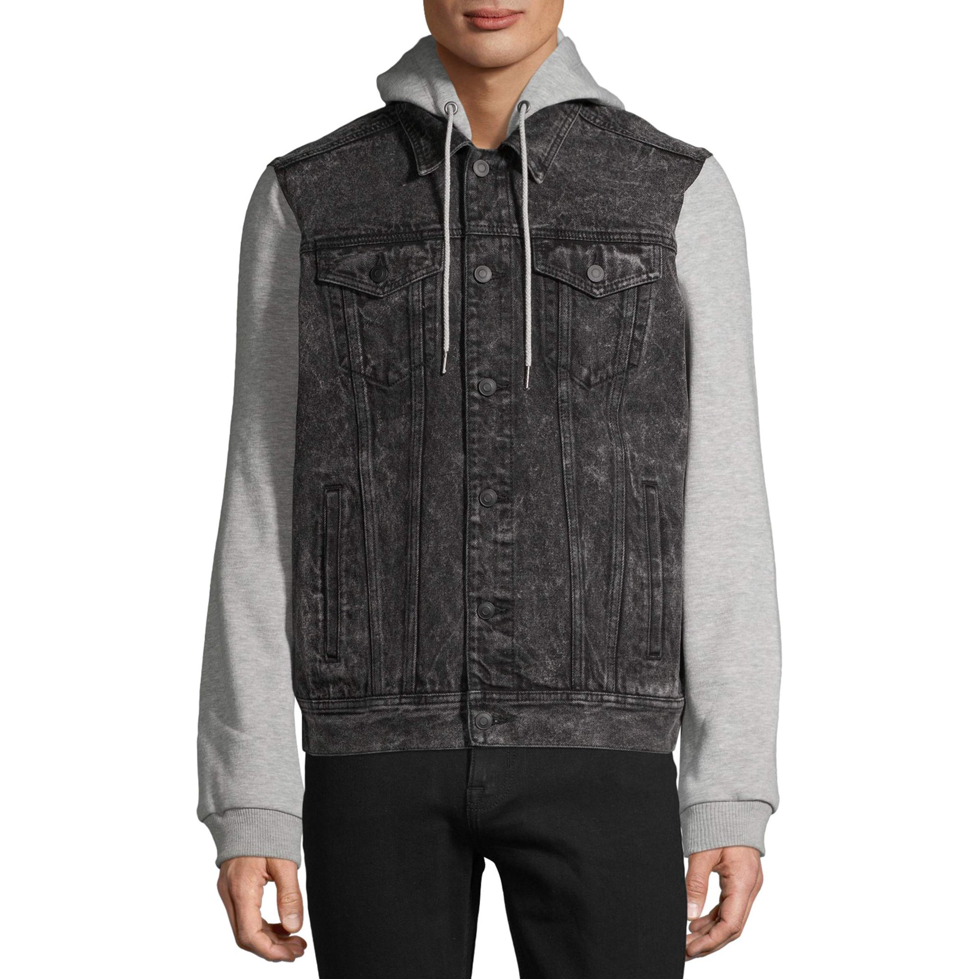 No Boundaries Men's Hooded Denim Jacket (black wash) $18.50 + FS w/ Walmart+ or FS on $35+