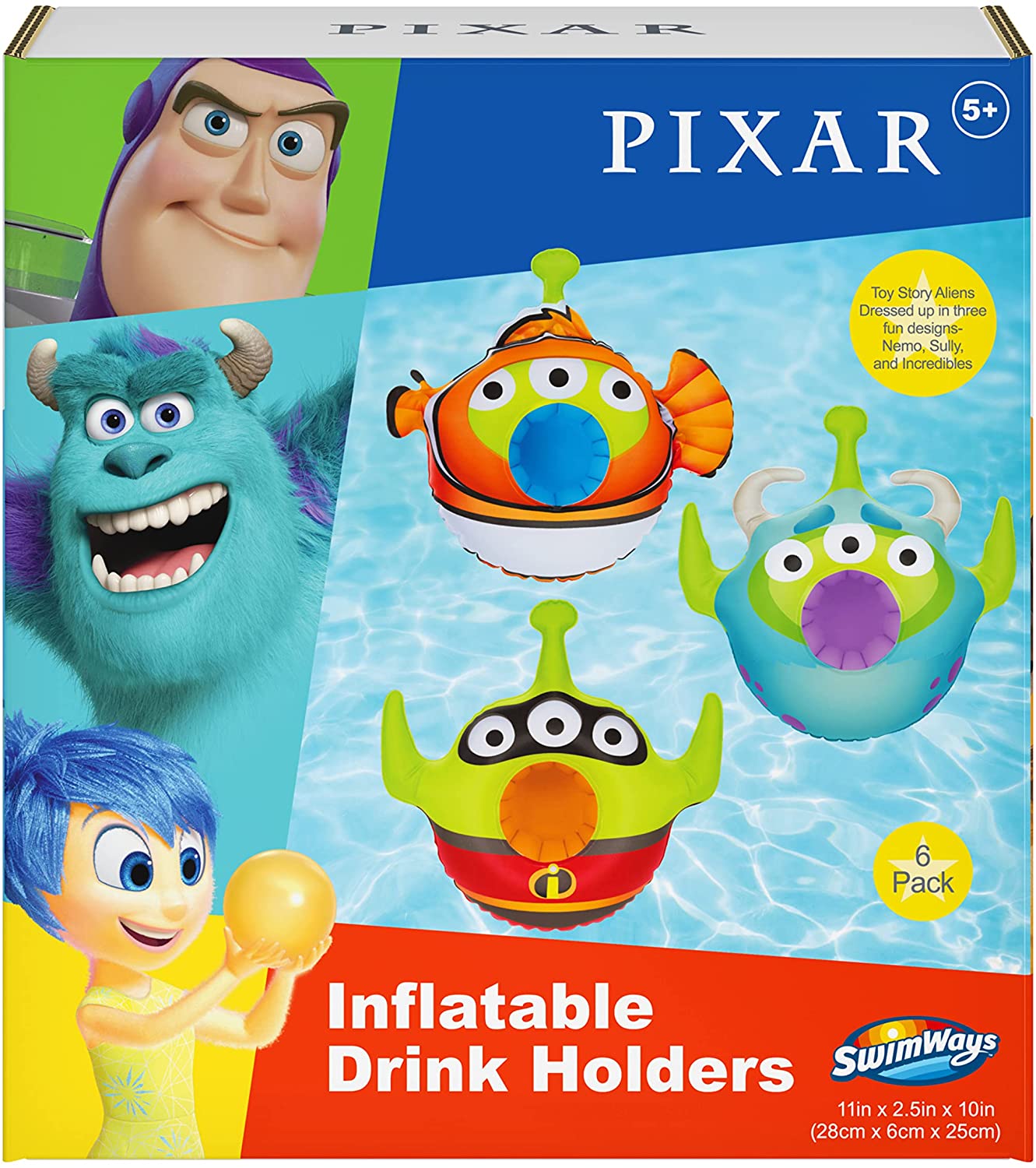 6-Pack SwimWays Disney Pixar Inflatable Floating Pool Drink Holders (Toy Story Alien Mash-Up) $4.95, 3-Pc SwimWays Disney Finding Dory Diving Toys $5.95 + FS w/ Prime or on $25+