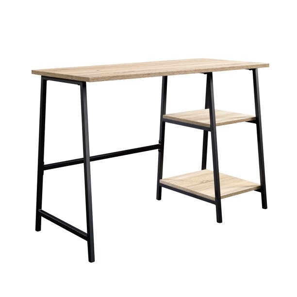 Sauder Curiod: Pedestal Open Shelf Writing Desk (2 colors) $45, Open Shelf Wood & Metal L-Shaped Desk (Smoked Oak Finish) $60 + Free Shipping
