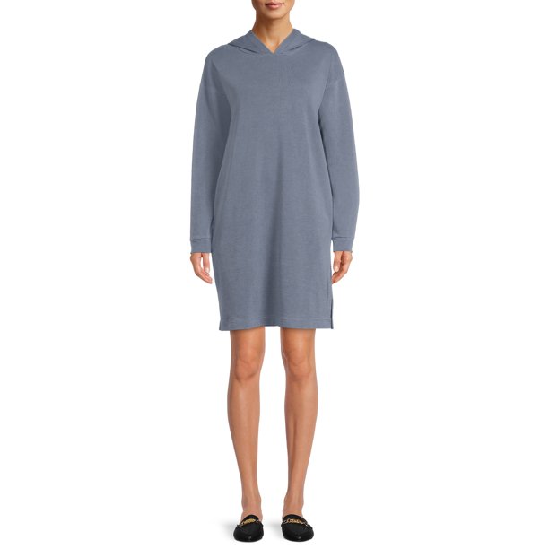 Time and Tru Women's L/S Knee Length Ombre Sweatshirt Hoodie Dress (3 colors) $5 & More + FS w/ Walmart+ or FS on $35+