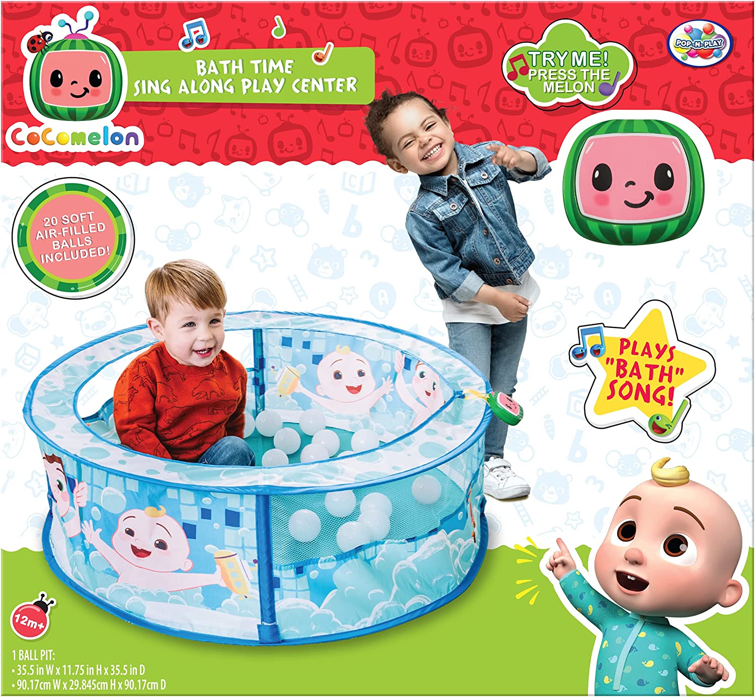 Sunny Days Entertainment CoComelon Bath Time Sing Along Musical Ball Pit w/ 20 Play Balls $11.90 + FS w/ Amazon Prime or FS on $25+