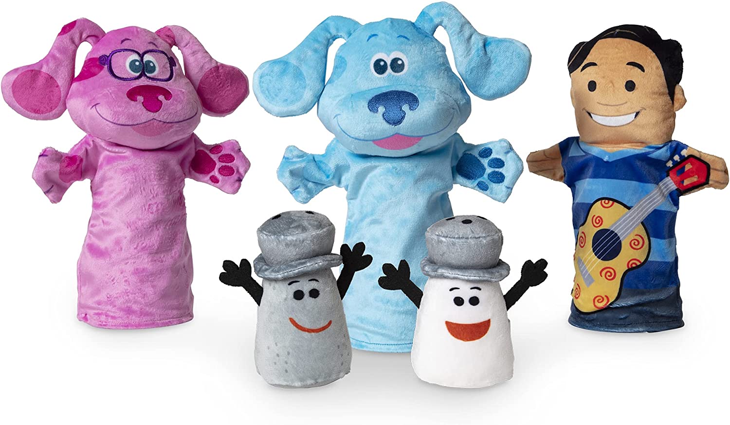 Melissa & Doug Toys: 5-Pc Blue's Clues & You Hand & Finger Puppets Set $6.95, 15-Pc Blue's Clues & You Wooden Handle Stamps & Activity Pad Kit $6.30 + FS w/ Prime or on $25+