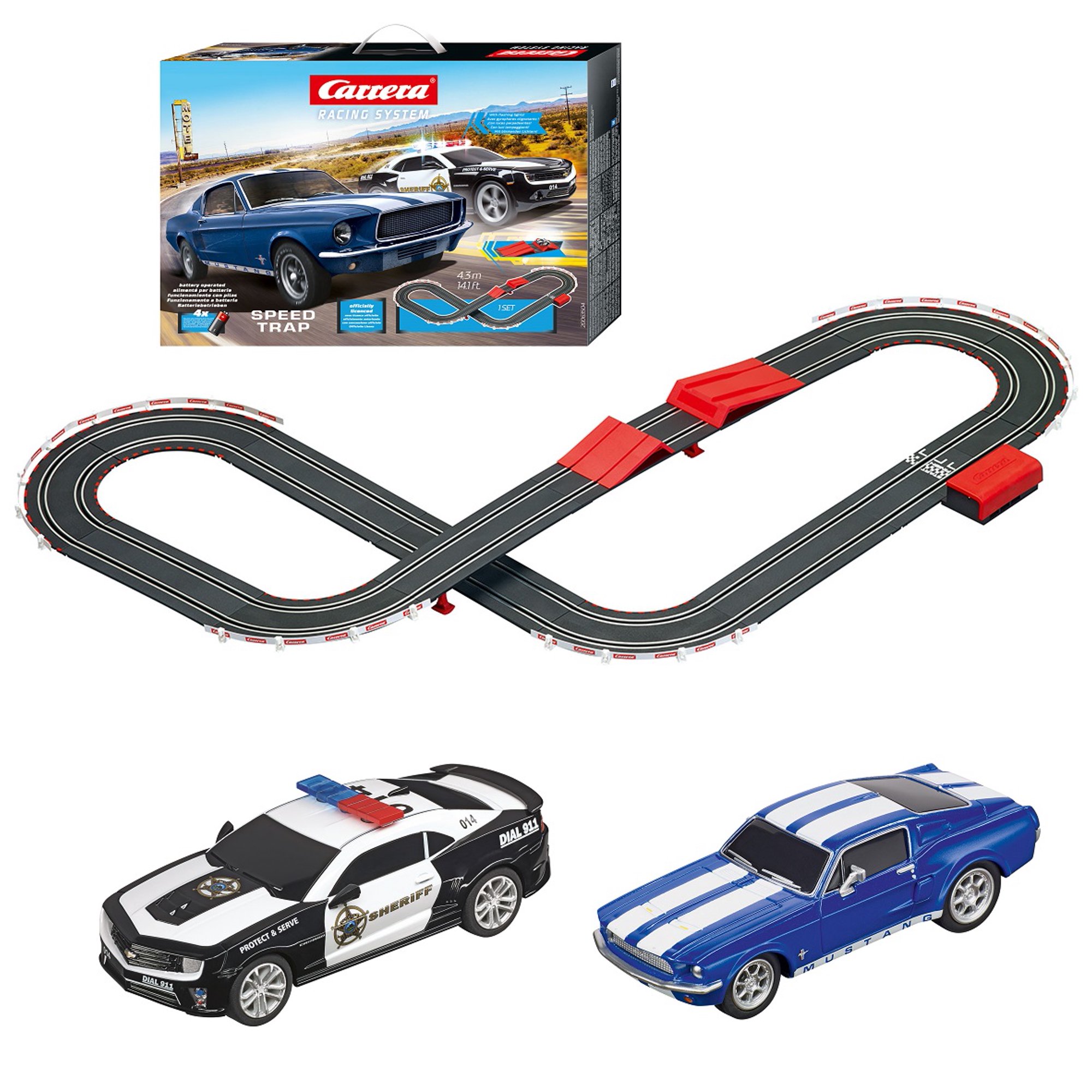 Carrera Battery Operated 1:43 Scale Speed Trap Slot Car Race Track Set $30 + FS w/ Walmart+ or FS on $35+