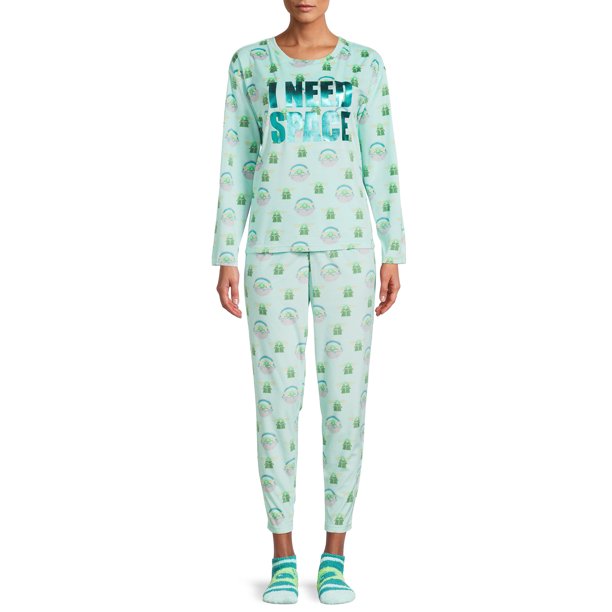 3-Pc Women's Pajama Set (L/S Top, Pants & Socks): Star Wars, Winnie The Pooh & More $7.45 + FS w/ Walmart+ or FS on $35+